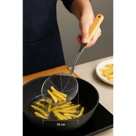 Bambum Ladle Bambu Saplı Tel 14 cm Kevgir