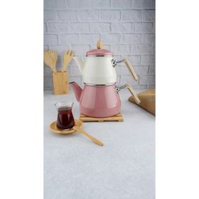 Bambum Lumino Pembe Bambu Kulplu Çaydanlık Takımı
