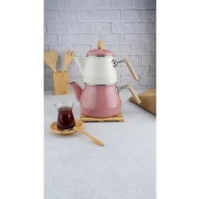 Bambum Lumino Pembe Bambu Kulplu Çaydanlık Takımı