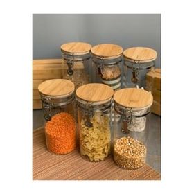 Bambum Mada 3 Adet 1300 ml 3 Adet 1700 ml 6'lı Kelepçeli Vakumlu Boroslikat Cam Set