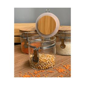 Bambum Mada 950 ml 14 cm 3'lü Kelepçeli Vakumlu Boroslikat Cam Set