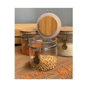 Bambum Mada 950 ml 14 cm 3'lü Kelepçeli Vakumlu Boroslikat Cam Set