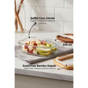 Bambum Moira Cam Kapaklı Kilitli 370 ml Cam Saklama Kabı