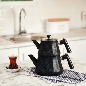 Bambum Mold Granit Siyah Çaydanlık Takımı