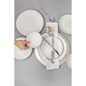 Bambum Naz Beyaz Platin 24 Parça Yemek Takımı