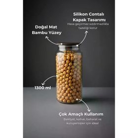 Bambum Nero Zone 1300 ml Cam Saklama Kabı