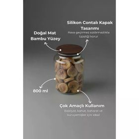 Bambum Nero Zone 800 ml Cam Saklama Kabı