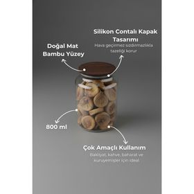 Bambum Nero Zone 800 ml Cam Saklama Kabı
