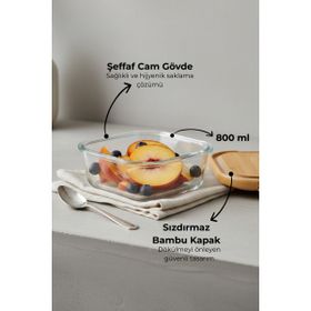Bambum Patina Kilitli 800 ml Cam Saklama Kabı