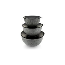 Bambum Rose Wood Antrasit 3'lü Metal Karıştırma Kabı