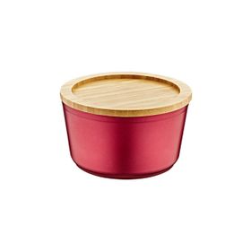 Bambum Slalom Bambu Kapaklı Granit 14 cm Kırmızı Saklama Kabı