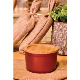Bambum Slalom Bambu Kapaklı Granit 14 cm Kırmızı Saklama Kabı