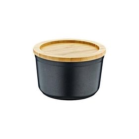 Bambum Slalom Bambu Kapaklı Granit 16 cm Siyah Saklama Kabı