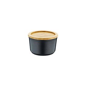 Bambum Slalom Bambu Kapaklı Granit 16 cm Siyah Saklama Kabı