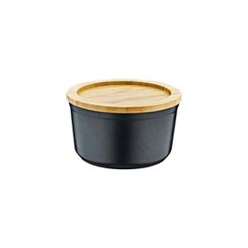 Bambum Slalom Bambu Kapaklı Granit 16 cm Siyah Saklama Kabı