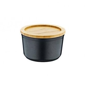 Bambum Slalom Bambu Kapaklı Granit 16 cm Siyah Saklama Kabı