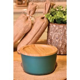 Bambum Slalom Granit Bambu Kapaklı Mavi 16 cm Saklama Kabı