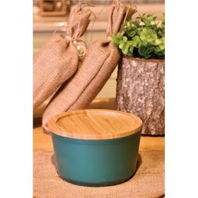 Bambum Slalom Granit Bambu Kapaklı Mavi 16 cm Saklama Kabı