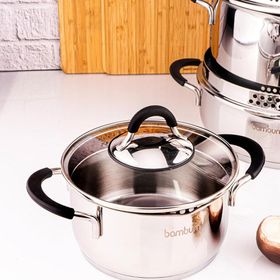 Bambum Stellar Silver 8 Parça Çelik Tencere Seti