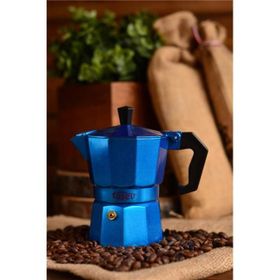 Bambum Taşev Piccolo Moka Pot Mavi 3 Fincan