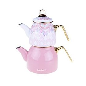 Bambum Unique Emaye Pembe Çaydanlık Takımı