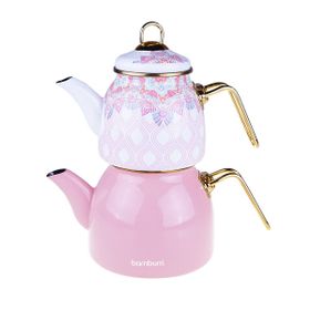 Bambum Unique Emaye Pembe Çaydanlık Takımı