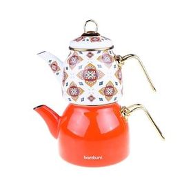 Bambum Unique Emaye Turuncu Çaydanlık Takımı
