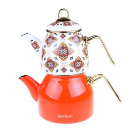 Bambum Unique Emaye Turuncu Çaydanlık Takımı