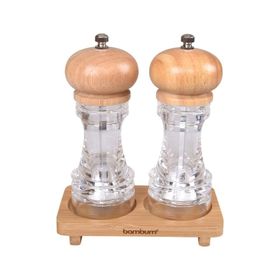 Bambum Varela - 2Li Tuz-Karabiber Ogutucu Set Ahsap