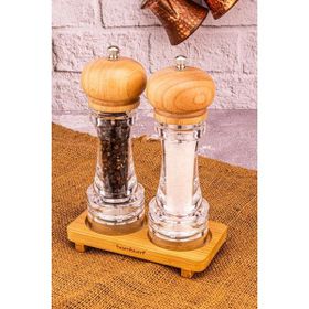 Bambum Varela - 2Li Tuz-Karabiber Ogutucu Set Ahsap
