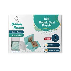 Bamm Bamm 500'lü 3 Adet Kirli Bebek Bezi Kapasiteli Çöp Poşeti