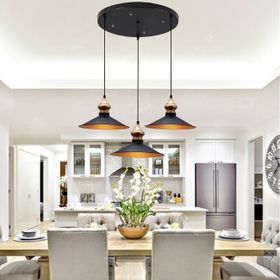 Bamyum Üçlü Salon Circle Siyah Avize