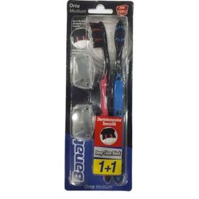 Banat Deep Clean Black 1+1 Medium Kapaklı Diş Fırçası