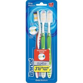 Banat Deep Clean Kapaklı Ekonomik 3'lü Diş Fırçası