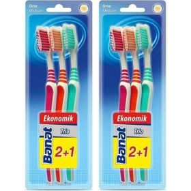 Banat Trio 3'lü Medium 2 Paket Diş Fırçası