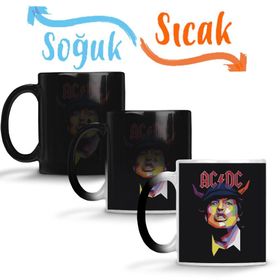 Banda Ac Dc Rock Müzik Grubu Sihirli Porselen Kupa