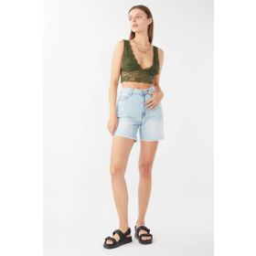 Banny Jeans Açık Mavi Kadın Paçası Kesik Jean Şort