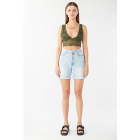 Banny Jeans Açık Mavi Kadın Paçası Kesik Jean Şort