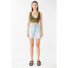 Banny Jeans Açık Mavi Kadın Paçası Kesik Jean Şort