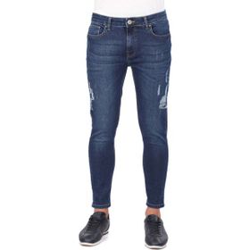 Banny Jeans Erkek Lacivert Bilek Boy Yırtık Skinny Fit Jean Pantolon