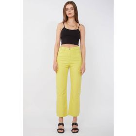 Banny Jeans Fıstık Yeşili Kadın Basic Paçası Kesik Jean Pantolon