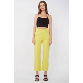 Banny Jeans Fıstık Yeşili Kadın Basic Paçası Kesik Jean Pantolon