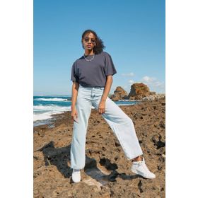 Banny Jeans Kadın Buz Mavi Bol Paça Uzun Jean Pantolon