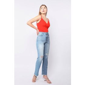 Banny Jeans Kadın Dizi Yırtık Çift Yıkamalı Jean Pantolon