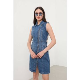 Banny Jeans Kadın Fermuarlı Jean Elbise