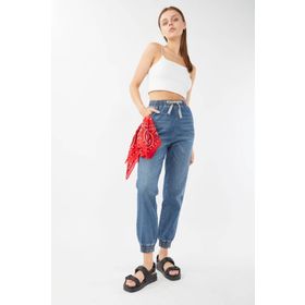 Banny Jeans Kadın Lastikli Jogger Koyu Mavi Pantolon