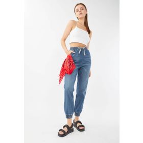 Banny Jeans Kadın Lastikli Jogger Koyu Mavi Pantolon
