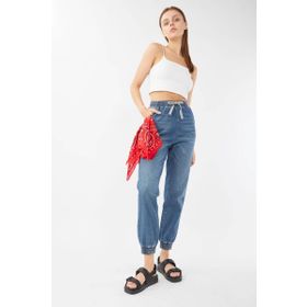 Banny Jeans Kadın Lastikli Jogger Koyu Mavi Pantolon