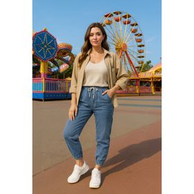 Banny Jeans Kadın Lastikli Jogger Koyu Mavi Pantolon