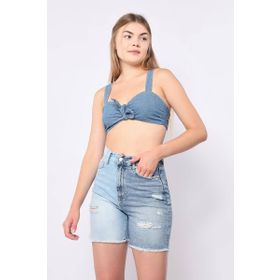 Banny Jeans Kadın Mavi Yırtık Detaylı Jean Şort